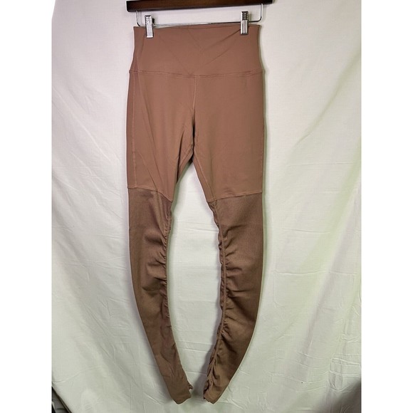 ALO Yoga Pants - Alo Women’s Peach Pink Ribbed Ruched Legging Size M